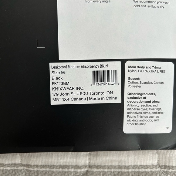 Never opened! Knix Period Bikini Medium Black - Picture 3 of 8